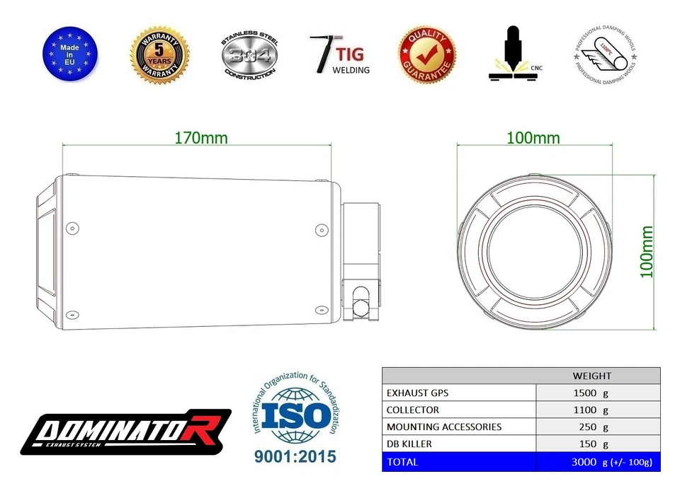 Se adapta a Aprilia RS 457 2024 Sistema de escape completo Colector GPS DOMINATOR Foto 4 de 4