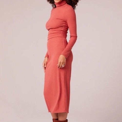 Band Of The Free Ascella Dusty Rose Ribbed Turtleneck And Pencil Skirt Set NEW - Picture 2 of 6