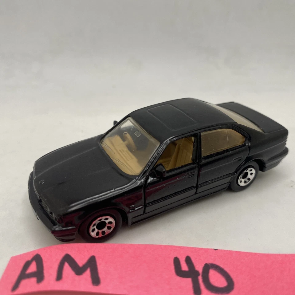 BMW Serie 5 1989 Matchbox negro suelto - puertas abiertas - casi como nuevo ¡Hermoso! Foto 3 de 4