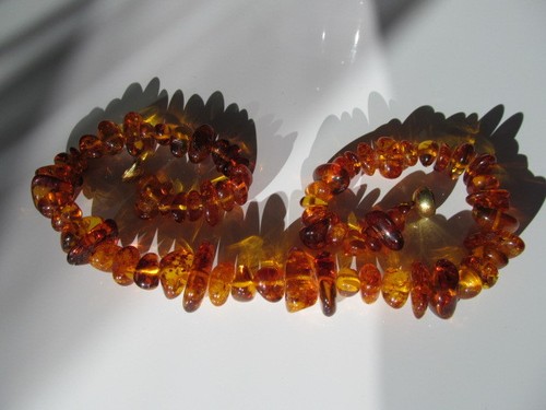 NATUR BERNSTEINKETTE COLLIER HALSKETTE AMBER NECKLAGE VALENTINSTAG - Picture 9 of 10