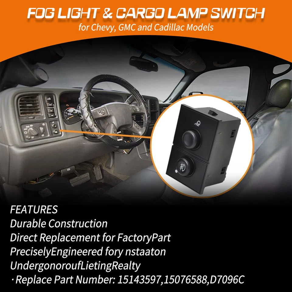 ✅✅Headlight Switch & Fog Light Switch For 2003-2007 Chevy Silverado GMC Sierra - Image 2 of 4