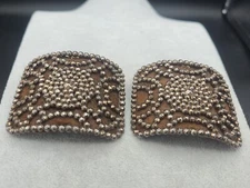 Vintage Holfast 1920's Shoe Clips/Buckles Steel Cut Made in France MISSING 1 GEM