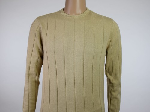 Club Room Mens Sand 100% Cotton Crewneck Pullover Sweater S - Picture 2 of 3