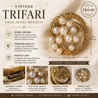 Vintage Jewelry Trifari Signed Faux Pearl Wreath Gold Tone Brooch