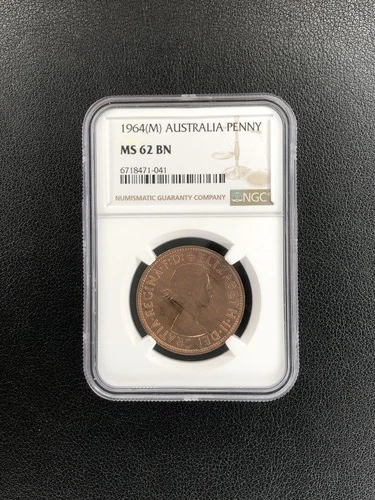 1964 Australia PENNY NGC MS 62 BN Bronze Coin Rare Uncirculated