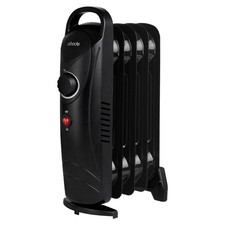 Abode Electric Heater 650W 5 Fin Oil Filled Radiator Portable in Black AOFR5001B