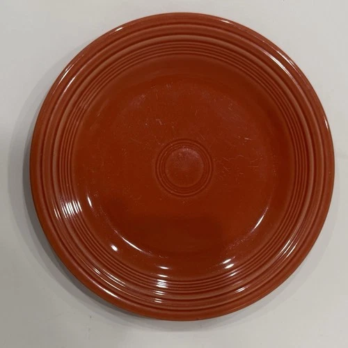 VTG Homer Laughlin Fiestaware Dinner Plates 10.5" D Paprika Red Lead Free USA