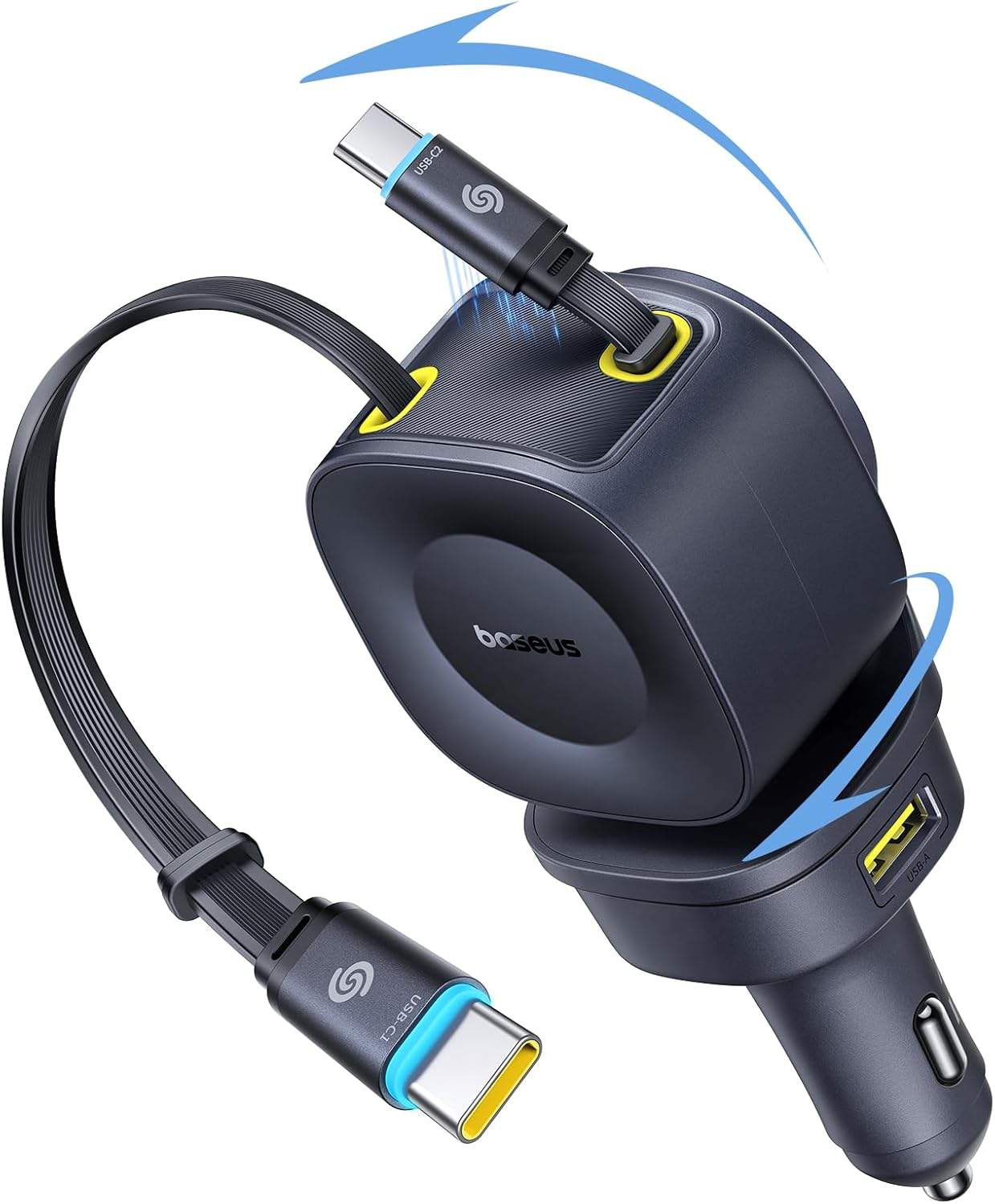 Primetrip VR2 Max 163W 4-in-1 Retractable USB-C Car Charger Fast Charging