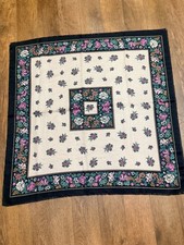 Vintage Challis By Berkshire Scarf Italy Cream / off white Floral 30" NWT