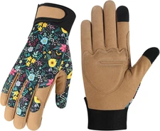 Women Gardening Gloves Thorn Proof Leather Touch Screen Puncture Resistant