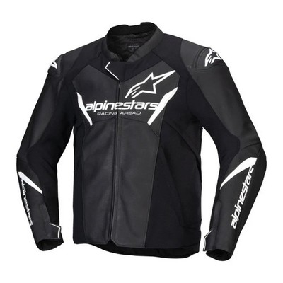 Alpinestars Faster V3 Leather Motorcycle Motorbike Bike Jacket Black By TriCore