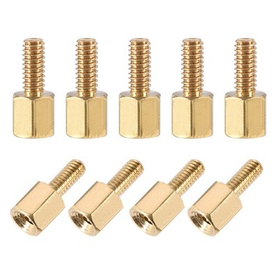 M2.5x6mm+4mm Male-Female Brass Hex PCB Motherboard Spacer 20pcs