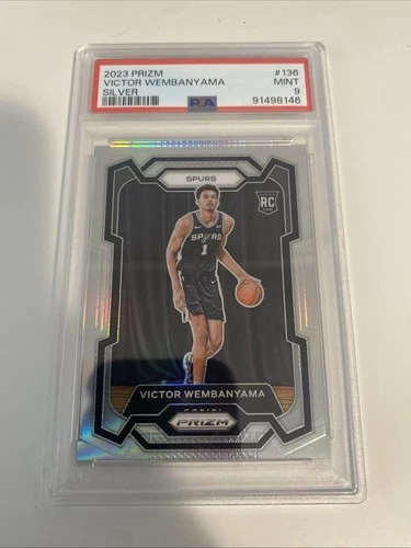 Victor Wembanyama 2023-24 Panini Prizm Silver Prizm 136 RC PSA 9 Spurs MINT