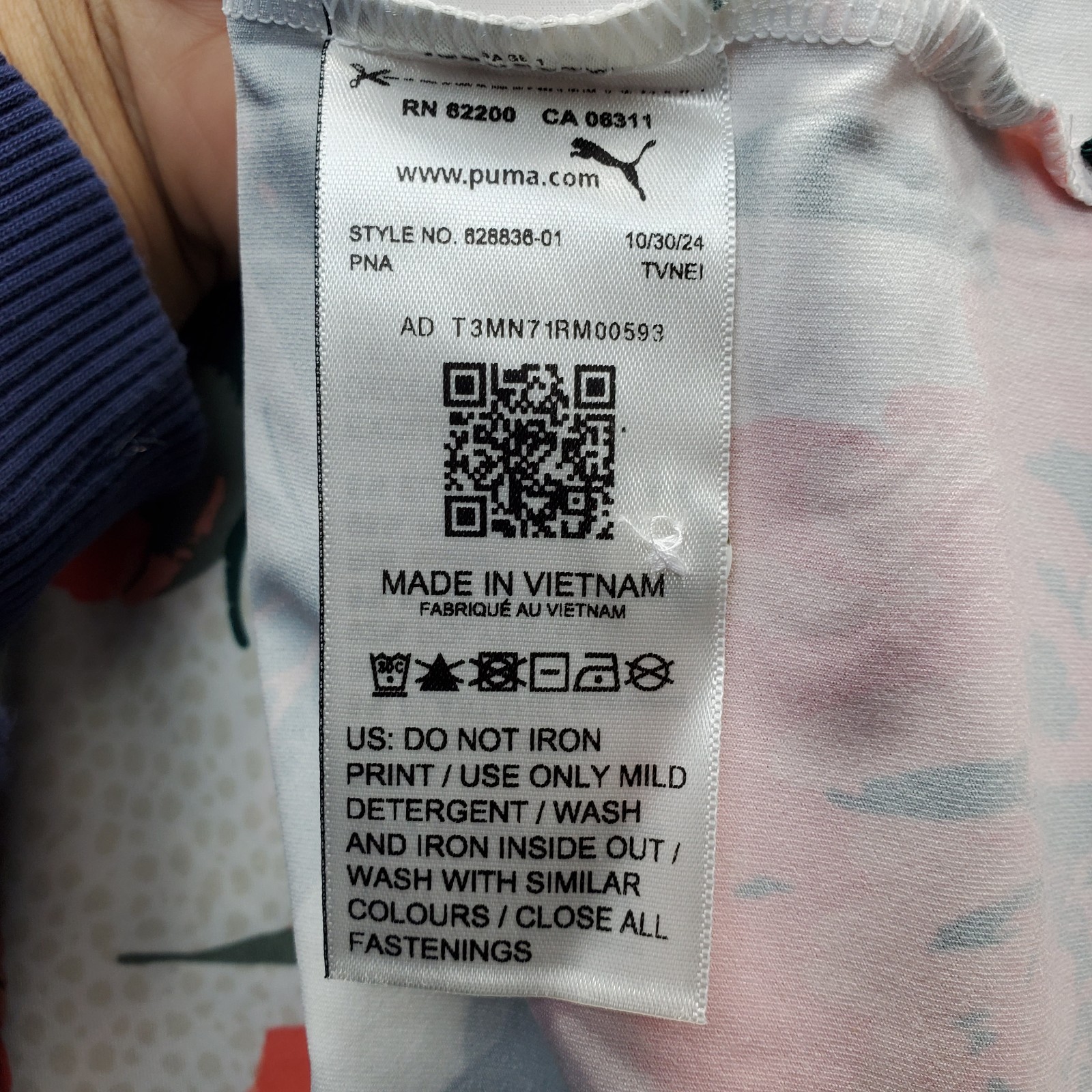 PUMA Golf Polo Shirt Mens Large Multi Floral Mattr Beautiful Game Slit 628836-01 thumbnail 8