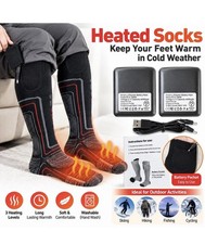 Heated Socks Rechargeable Electric Thermal Winter Foot Warmers W Battery Packs Heated Socks Rechargeable Electric Thermal Winter Foot Warmers W Battery Packs