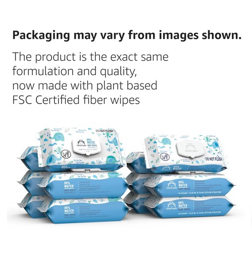 Amazon Brand - 99% Water Based Baby Wipes, Hypoallergenic for Sensitive Skin,... - Picture 2 of 7