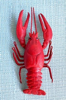 Antique German Christmas DRESDEN RED LOBSTER Ornament LARGE