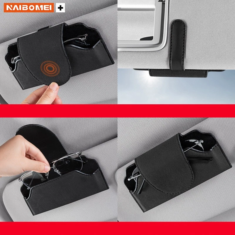 Автомобильный солнцезащитный козырек солнцезащитные очки коробка карты держатель зажим для Mercedes Benz замшевая кожа - Изображение 2 из 2