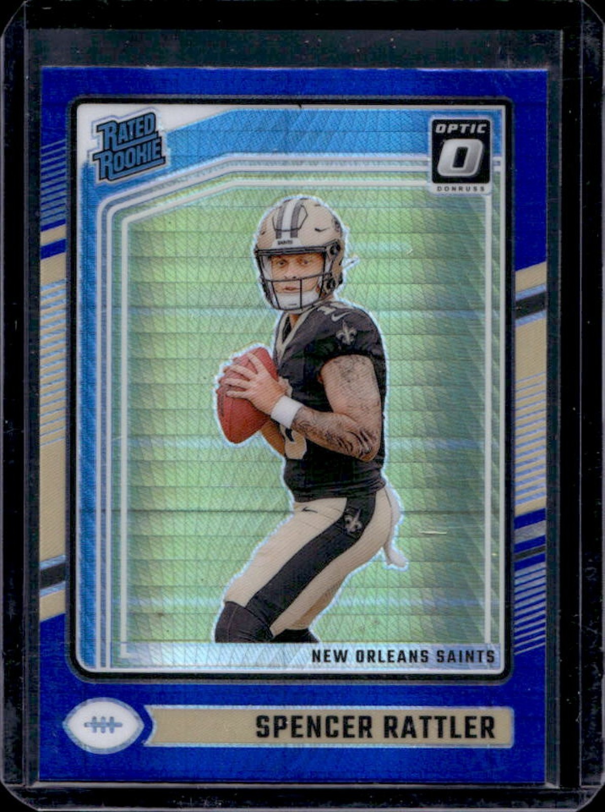 2024 Donruss Optic Spencer Rattler Blue Hyper Rated Rookie #289 Saints