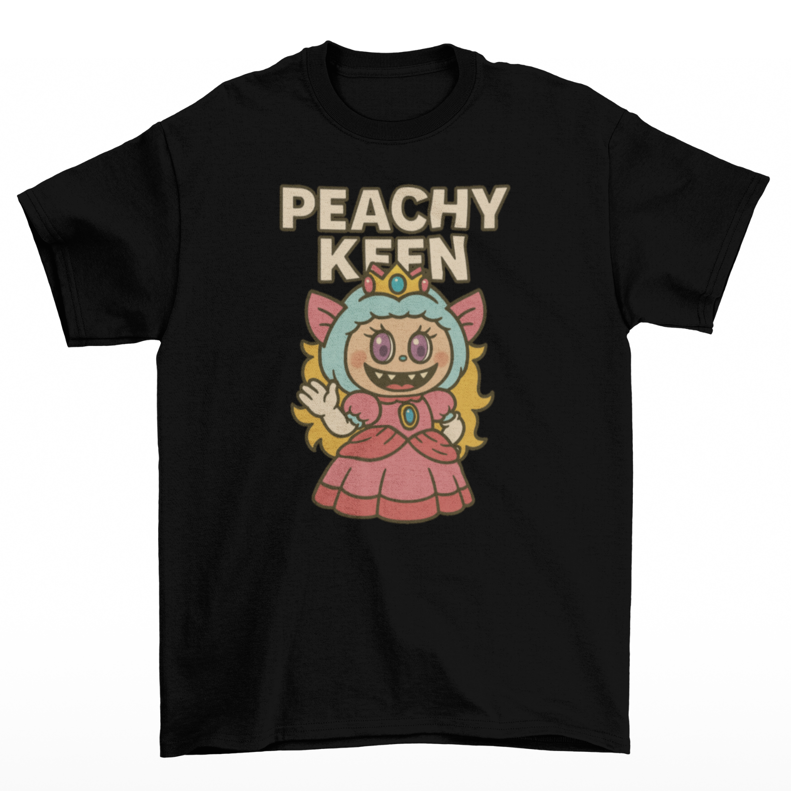 T Shirt Peachy Keen Unisex Adulto Taglie Divertenti Labubu Brutti Videogiochi Mario Nuova