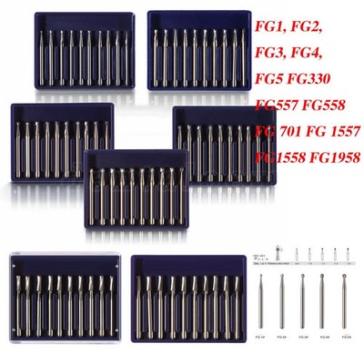 Dental Midwest FG #556#557#558 Straight Fissure Crosscut Carbide Burs High speed