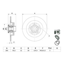 2x Bosch Scheibenbremse hinten 432029176R 26260194