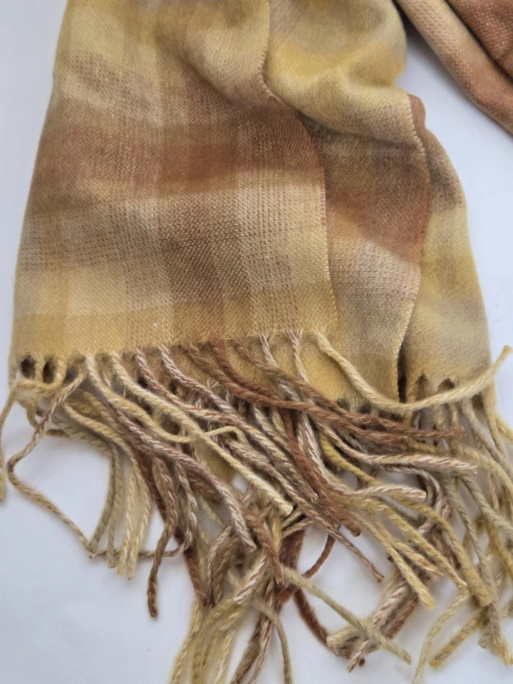 Bufanda Nordstrom 100 % cachemir marrón a cuadros a cuadros otoño Foto 2 de 4