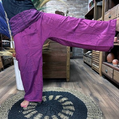Yoga und Festival Hose - Thai Fischer Mandala Mantra auf Lila