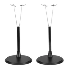Fits 16 Inch Plush Doll Adjustable Stand Waist 1.8" - 2.4"(Black, 2pcs)