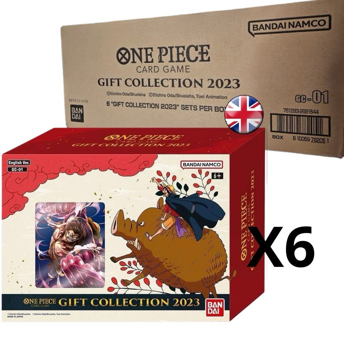 Juego de Cartas One Piece Colección Regalo 2023 Estuche de 6 Inglés Sellado de Fábrica GC-01