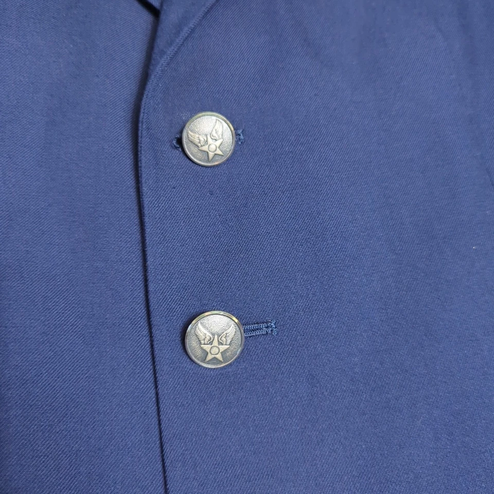 AIR FORCE Vtg SERGE AF 1620 Blue Ribbon Bar Decorated Coat JACKET 8405 Men's 40R - Image 3 of 4