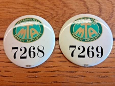 Vintage MTA Los Angeles Metropolitan Transit  Authority Badges (2)