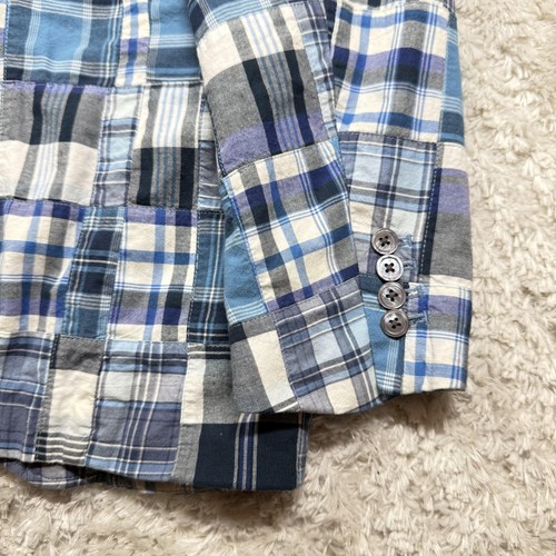 Polo Ralph Lauren Blazer Men Medium Patchwork Madras Plaid Sport Coat Preppy Y2K - Picture 5 of 16