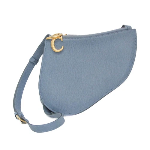 Sac bandoulière Dior en cuir bleu selle authentique