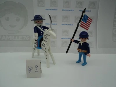 PLAYMOBIL vintage nordistes western général cavalerie soldat set 3306 de 1987 #2 - Photo 1/4