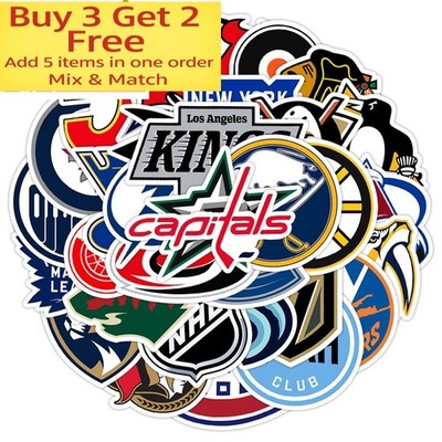 33pc Waterproof Vinyl Stickers NHL All 32 Teams LOGO Hockey Luggage Phone Laptop