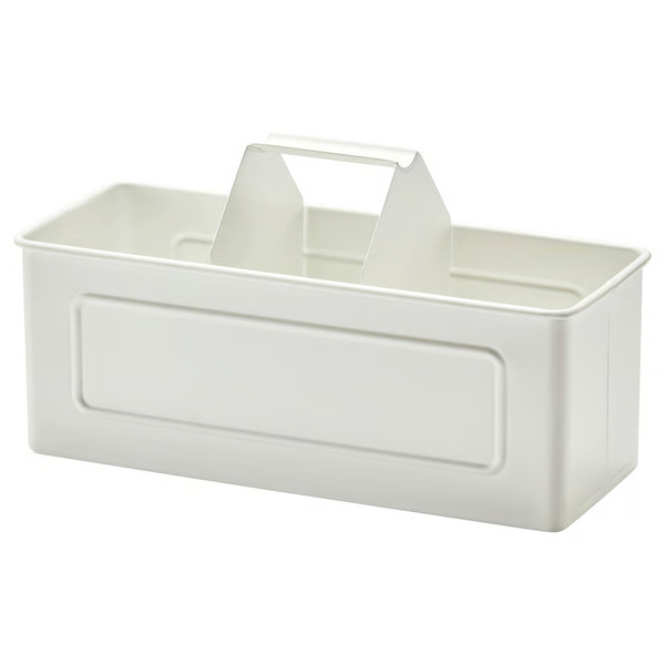 Nuevo organizador de fregadero de cocina IKEA VÄLVÅRDAD blanco 22,5x9x12,5 cm acero ordenado carrito