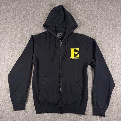 Elton John Hoodie Mens Small Black Full Zip Farewell Yellow Brick Road Tour