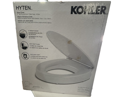 25876-0 Hyten Elevated Quiet-Close round Toilet Seat, Contoured Seat New