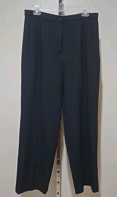 Dialogue Twin Stretch Dress Pants PETITE Size 16P NWT Navy Blue Pin Stripe