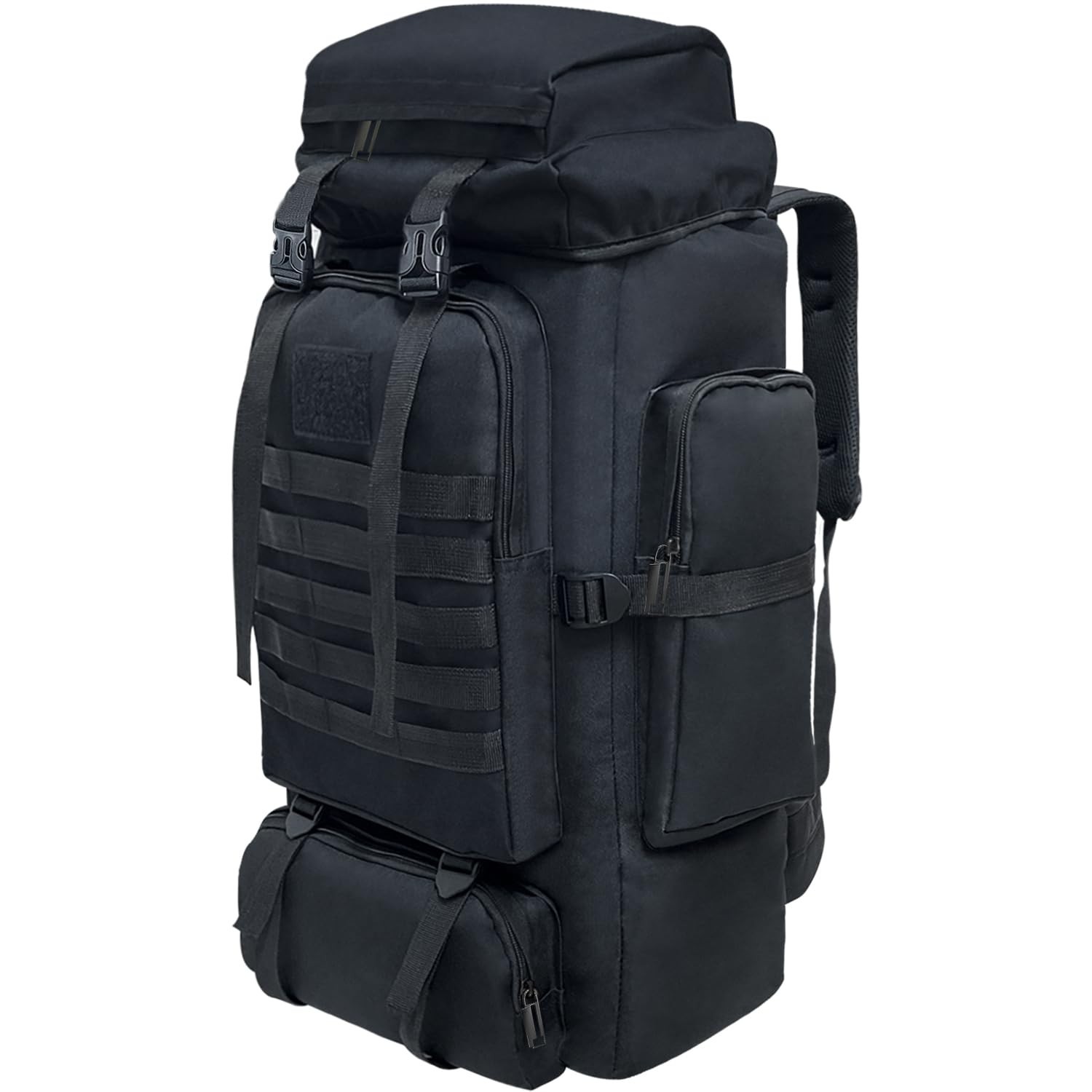 80L Rucksack Wasserdicht Wanderrucksack Reise Sport Trekkingrucksack Schwarz DE
