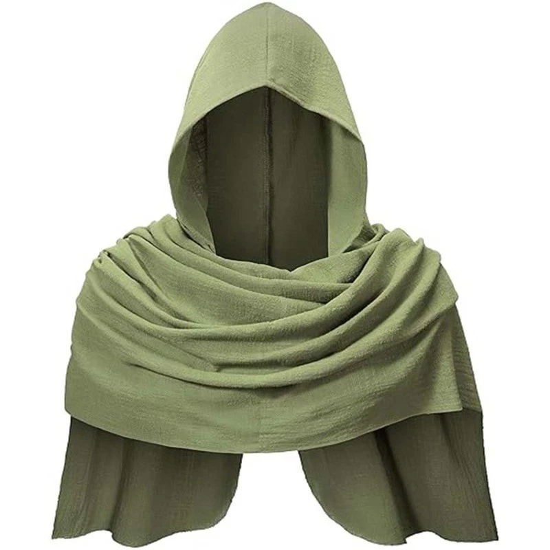 Capa medieval con capucha bufanda escenario rendimiento capa vintage cosplay multicolor Foto 2 de 4