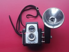 Vtg Kodak Brownie Starflex Camera  Carrying Strap  2 Flash Attachments READ