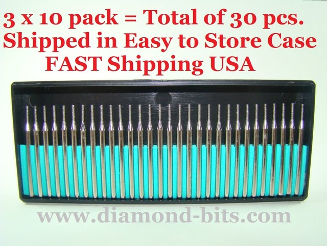 Set Of 30 Pcs 1mm Diamond Drill Bit Jewelry Beach Sea Glass Shells Stones Gift