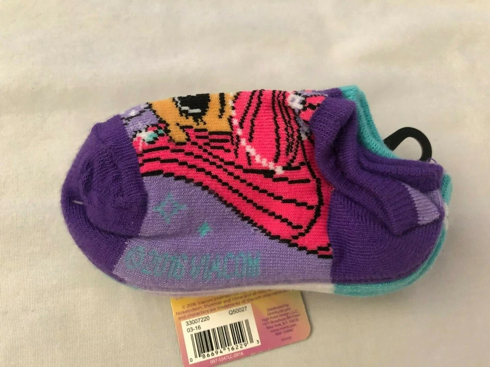 Girls Socks 5 Pair Shimmer and Shine Kids Size Small Pack No Show Glitter NEW - Image 2 of 4
