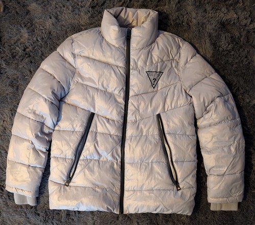 Medium- Gray GUESS Black Mid Weight Winter Puffer Jacket