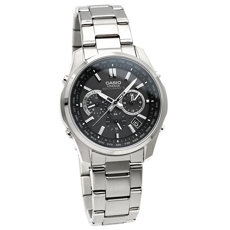 Pre-owned Casio Lineage Liw-m610tse-1ajf Titanium Radio Solar Chronograph Watch 41.6mm