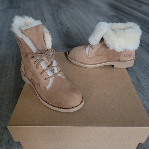 ugg quincy lace up chestnut suede