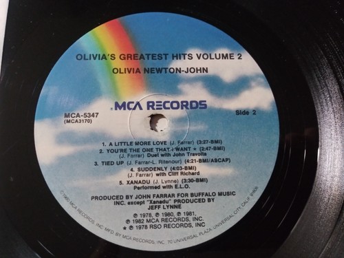 Olivia Newton-John's Greatest Hits Vol. 2 VG+ Original MCA 5347 LP Record 1982 - Foto 5 di 5