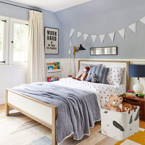 Quadratischer Aufbewahrungskorb Mülleimer - Wasserdicht und Faltbar (Blatt) - Bild 6 von 7